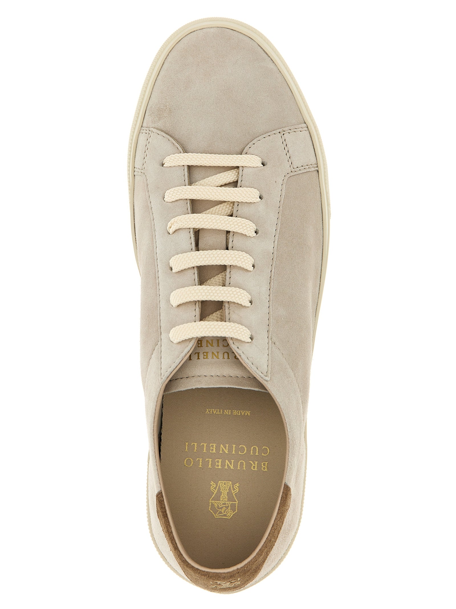 Brunello Cucinelli Beige Calfskin Low Top Sneakers