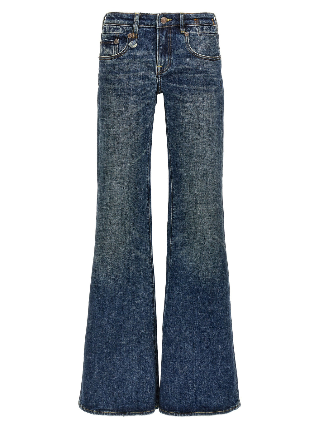 R13 Blue Cotton Flared Jeans
