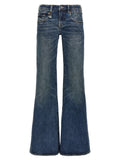 R13 Blue Cotton Flared Jeans