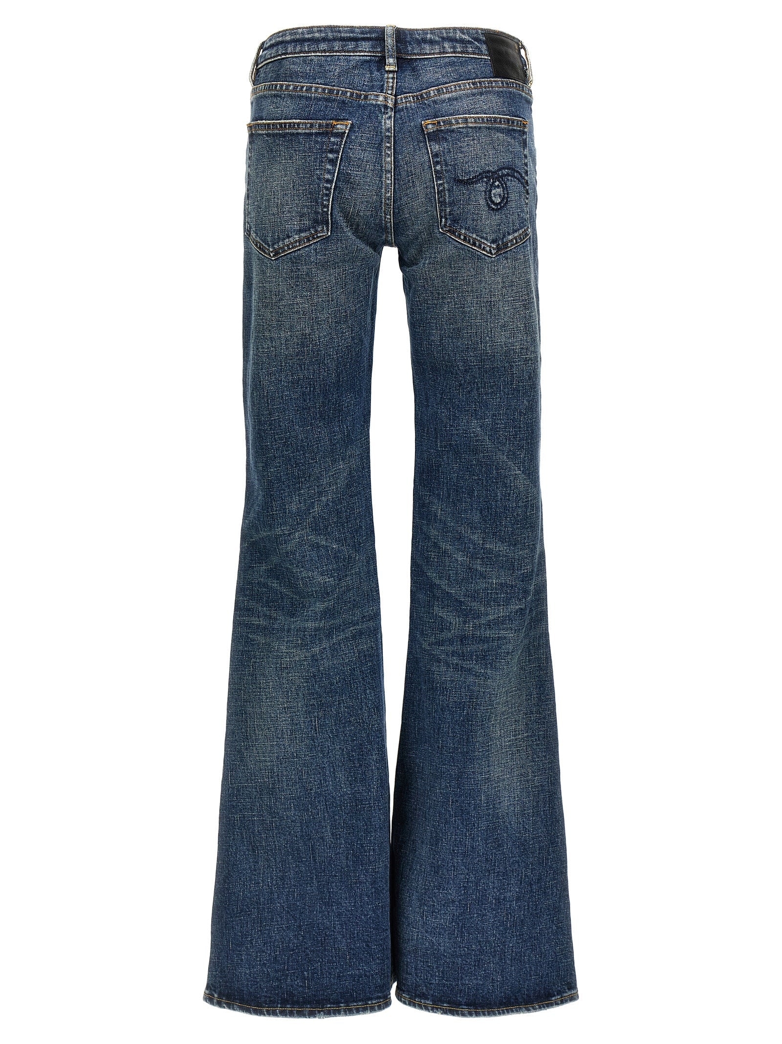 R13 Blue Cotton Flared Jeans