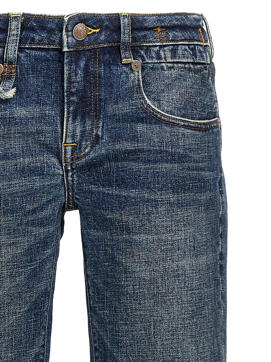 R13 Blue Cotton Flared Jeans
