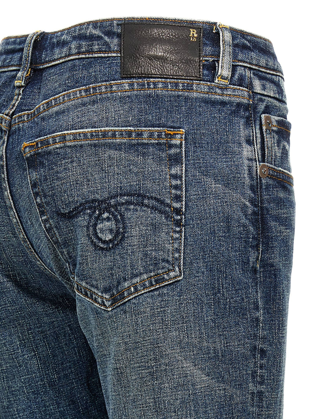 R13 Blue Cotton Flared Jeans