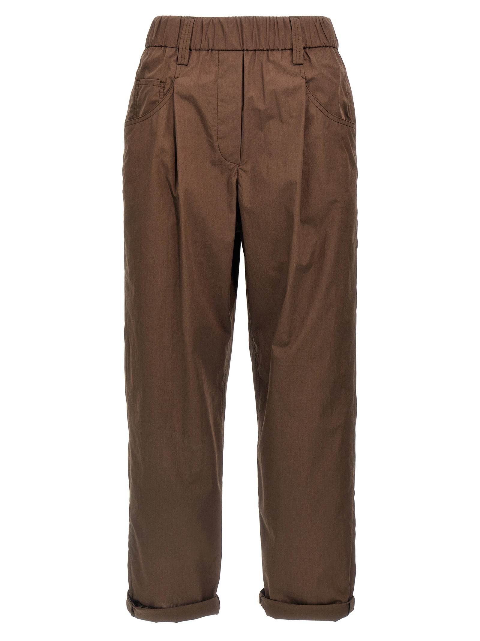 Brunello Cucinelli Brown Cotton Casual Pants
