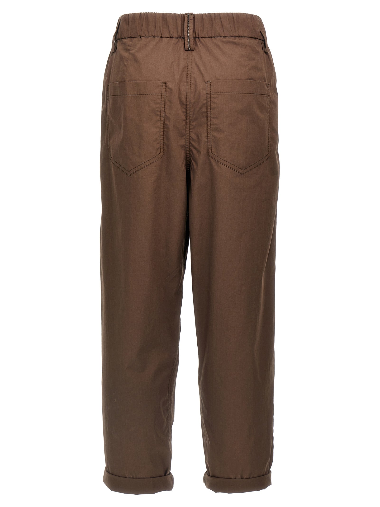 Brunello Cucinelli Brown Cotton Casual Pants