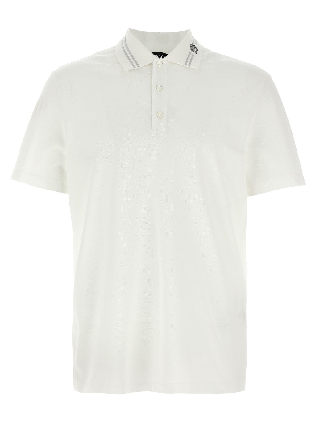 Versace White Cotton Polo Shirt