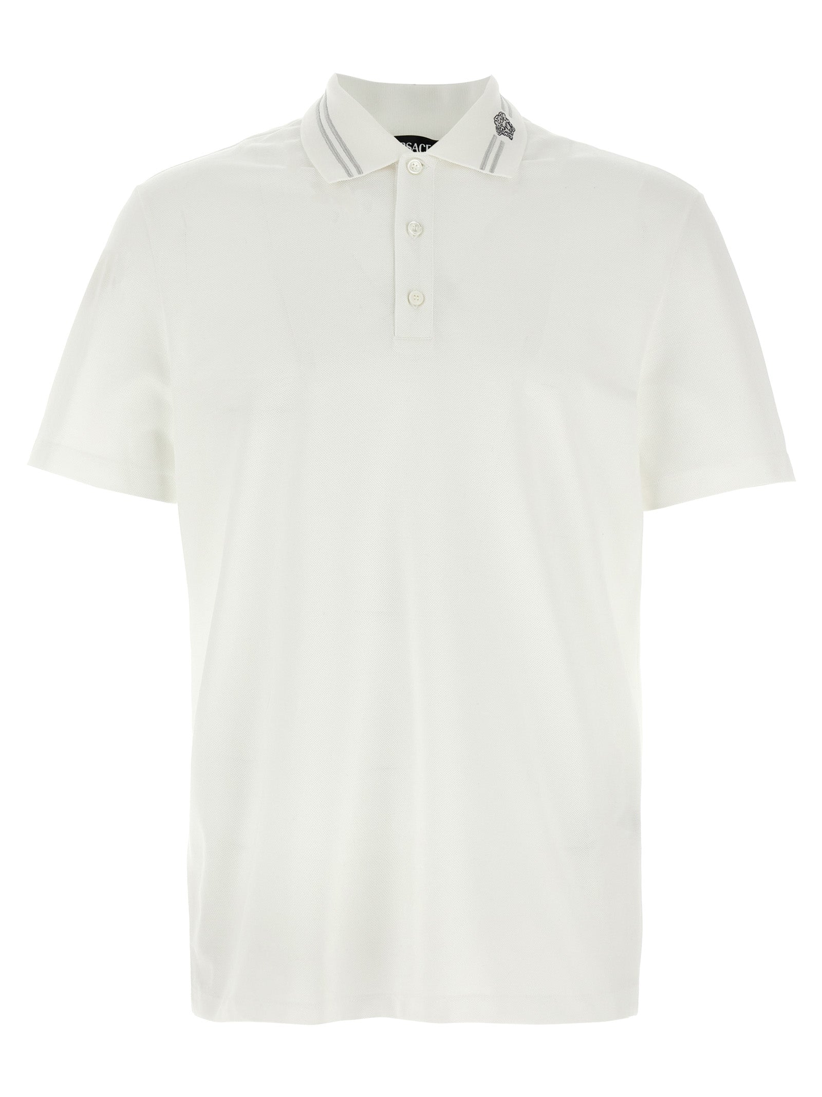 Versace White Cotton Polo Shirt