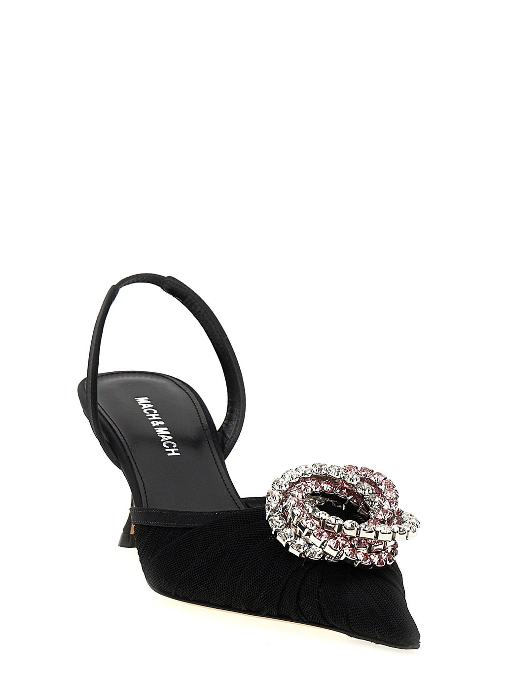 MACH & MACH Black Polyamide Mid Heel Pumps