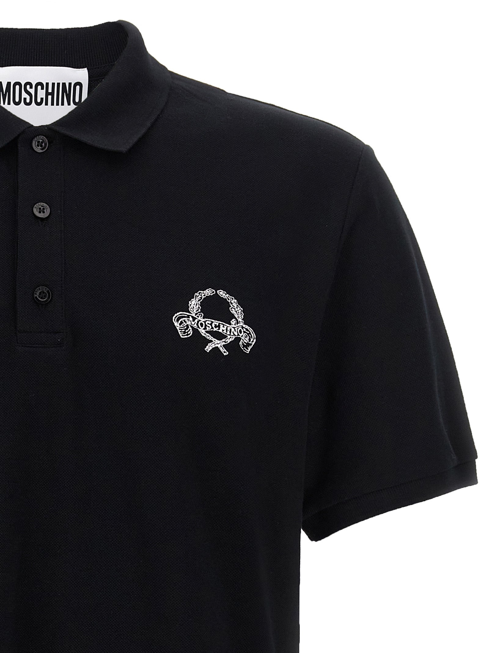 Moschino Black Cotton Polo Shirt