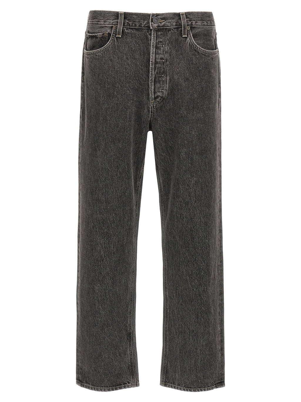 Agolde Gray Cotton Straight-Leg Jeans