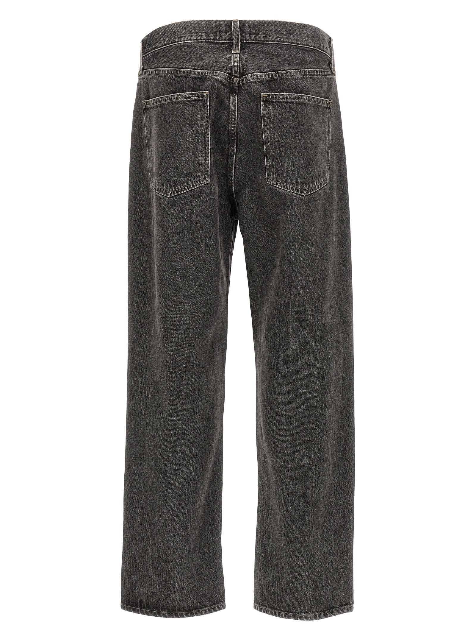 Agolde Gray Cotton Straight-Leg Jeans