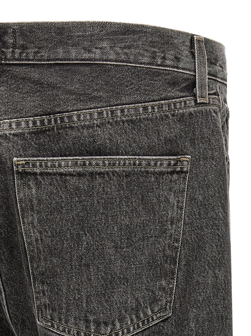 Agolde Gray Cotton Straight-Leg Jeans