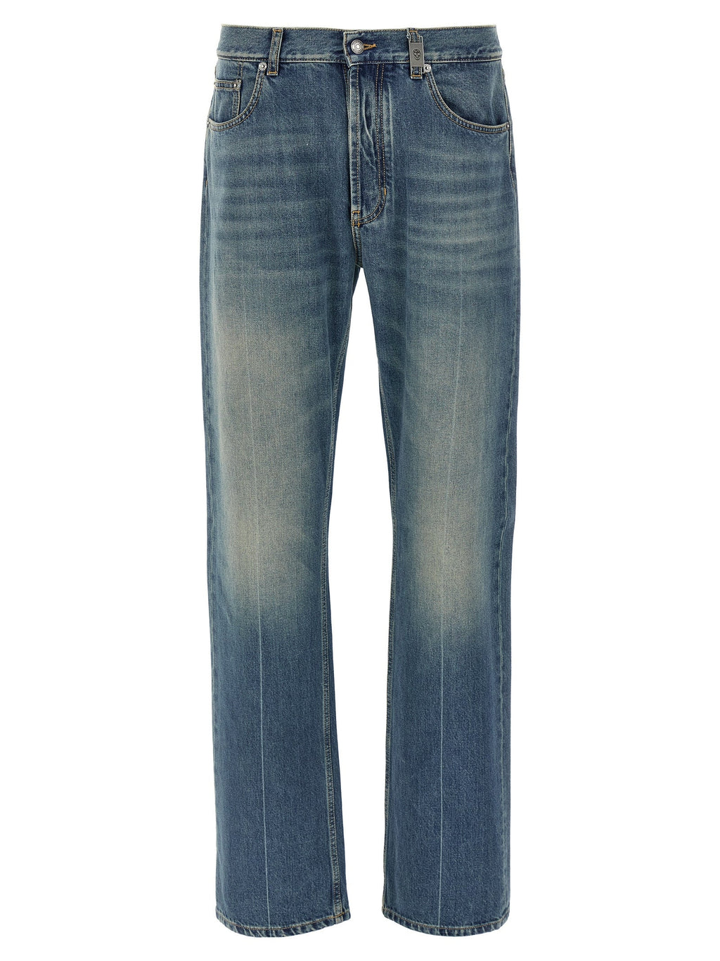Alexander McQueen Blue Cotton Straight-Leg Jeans