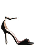 Roger Vivier Black Viscose Stiletto Heel Sandals
