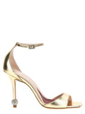 Roger Vivier Gold Calfskin Stiletto Heel Sandals
