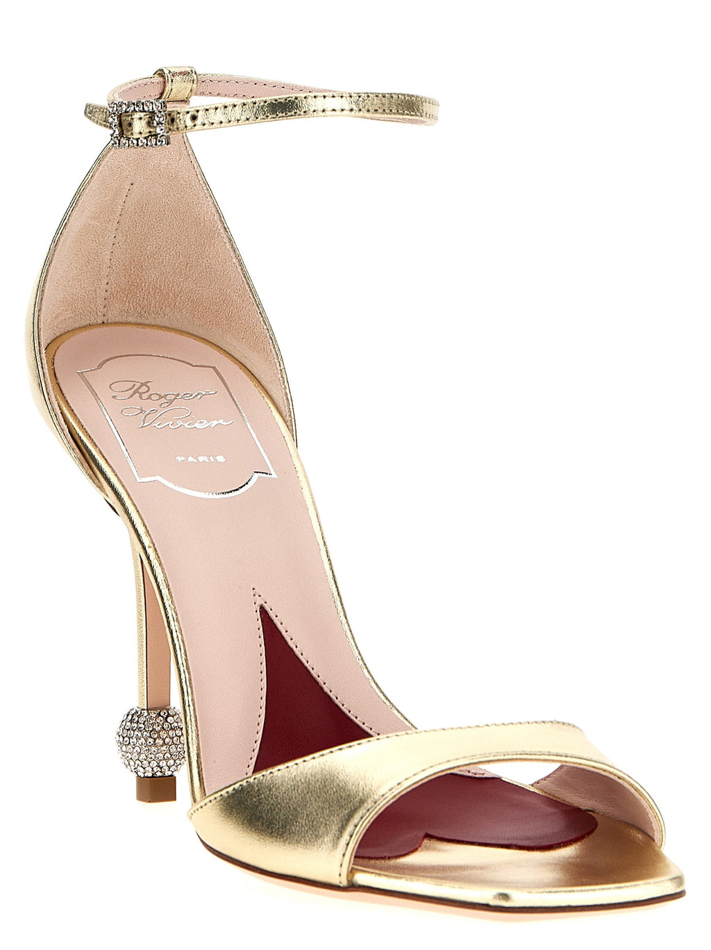 Roger Vivier Gold Calfskin Stiletto Heel Sandals