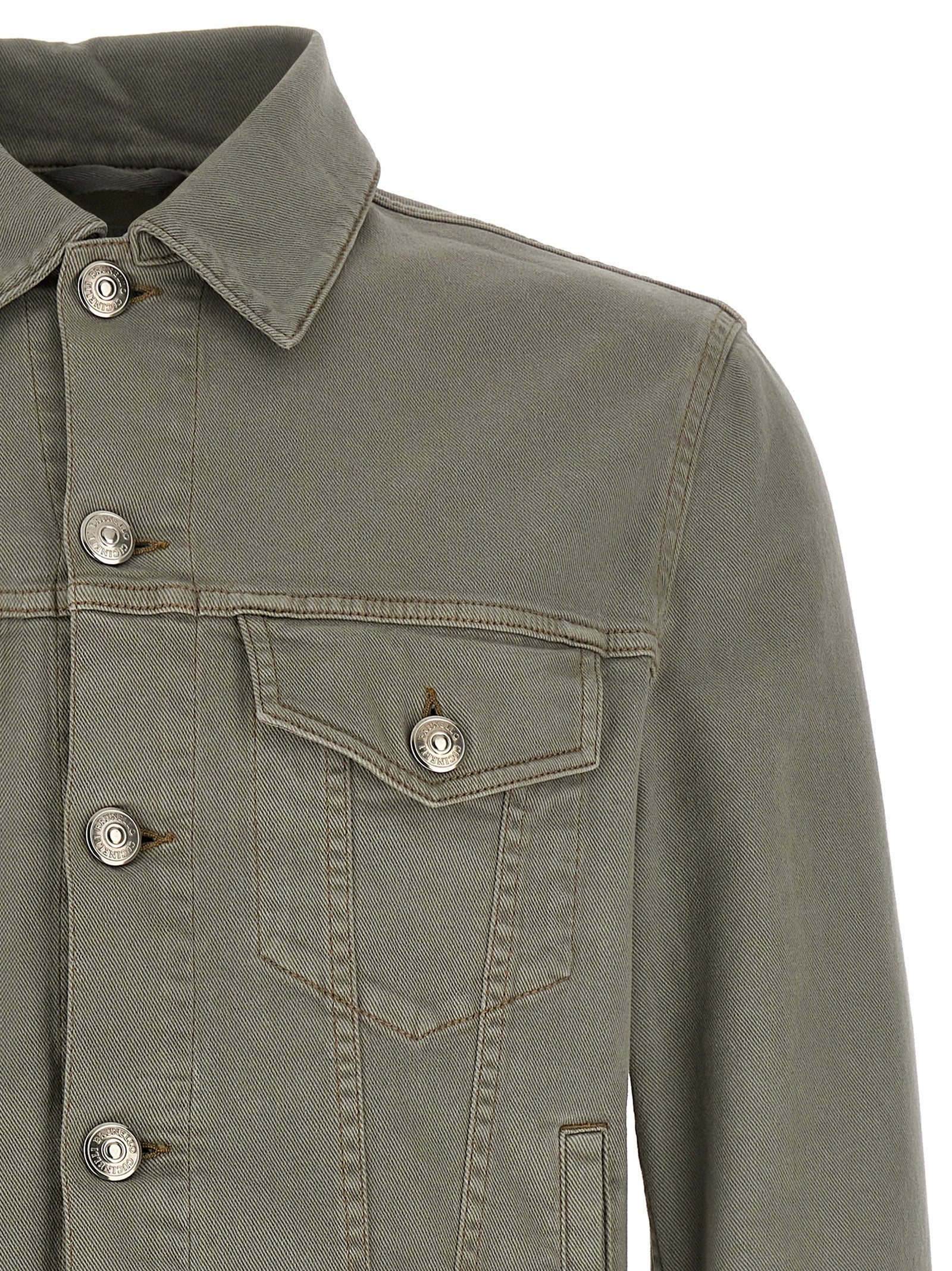 Brunello Cucinelli Gray Cotton Denim Jacket