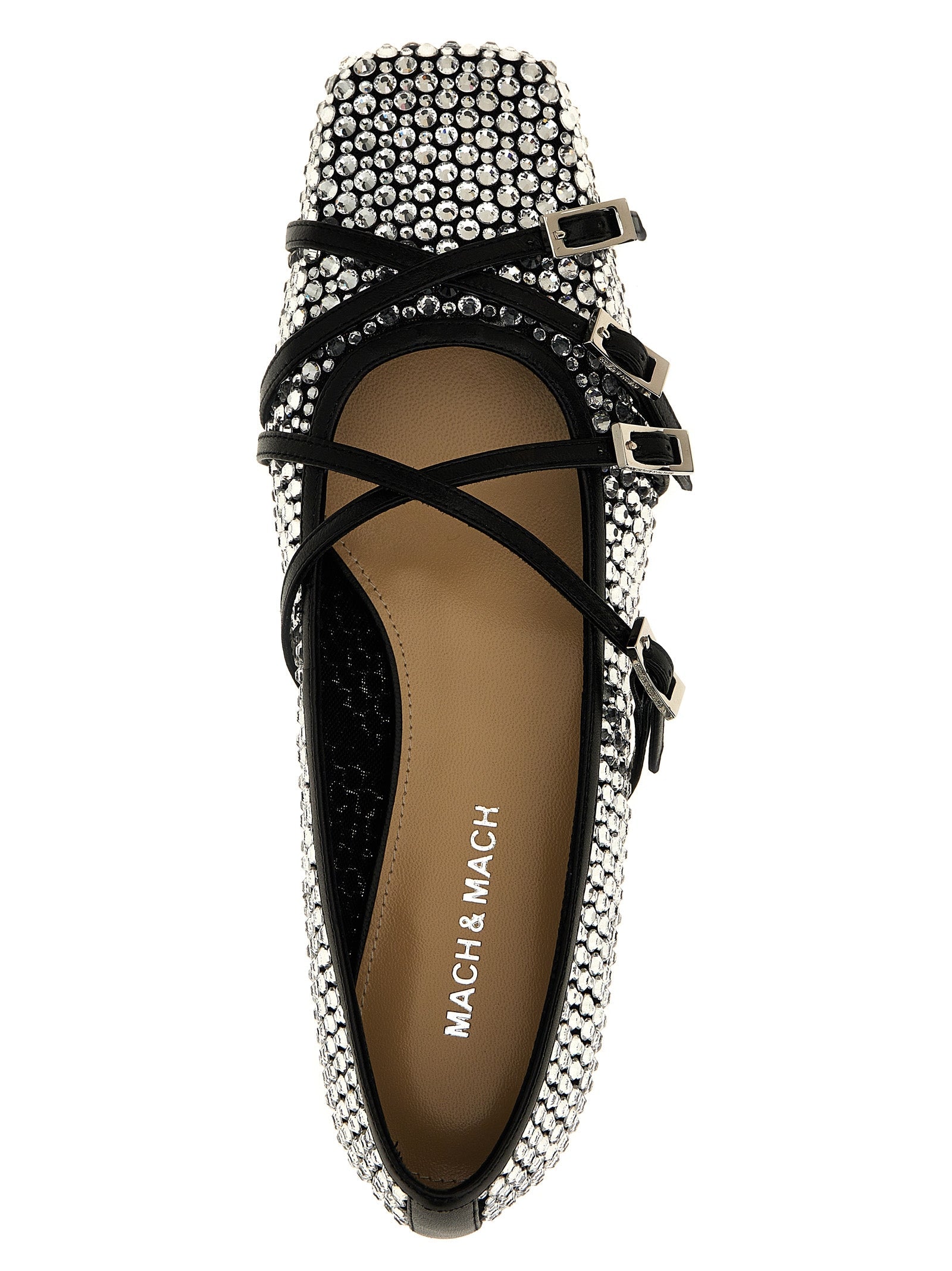 MACH & MACH Black Polyamide Ballet Flats