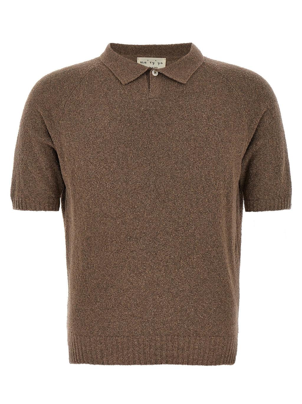 MA'RY'YA Brown Cotton Polo Shirt