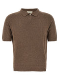 MA'RY'YA Brown Cotton Polo Shirt