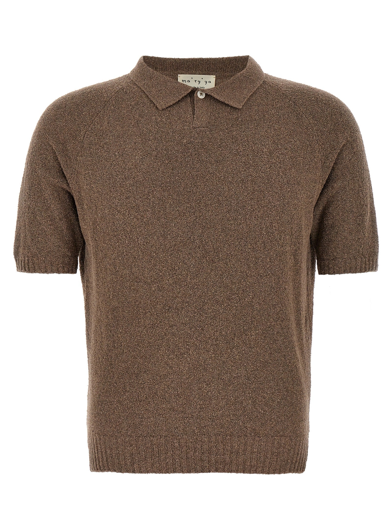 MA'RY'YA Brown Cotton Polo Shirt