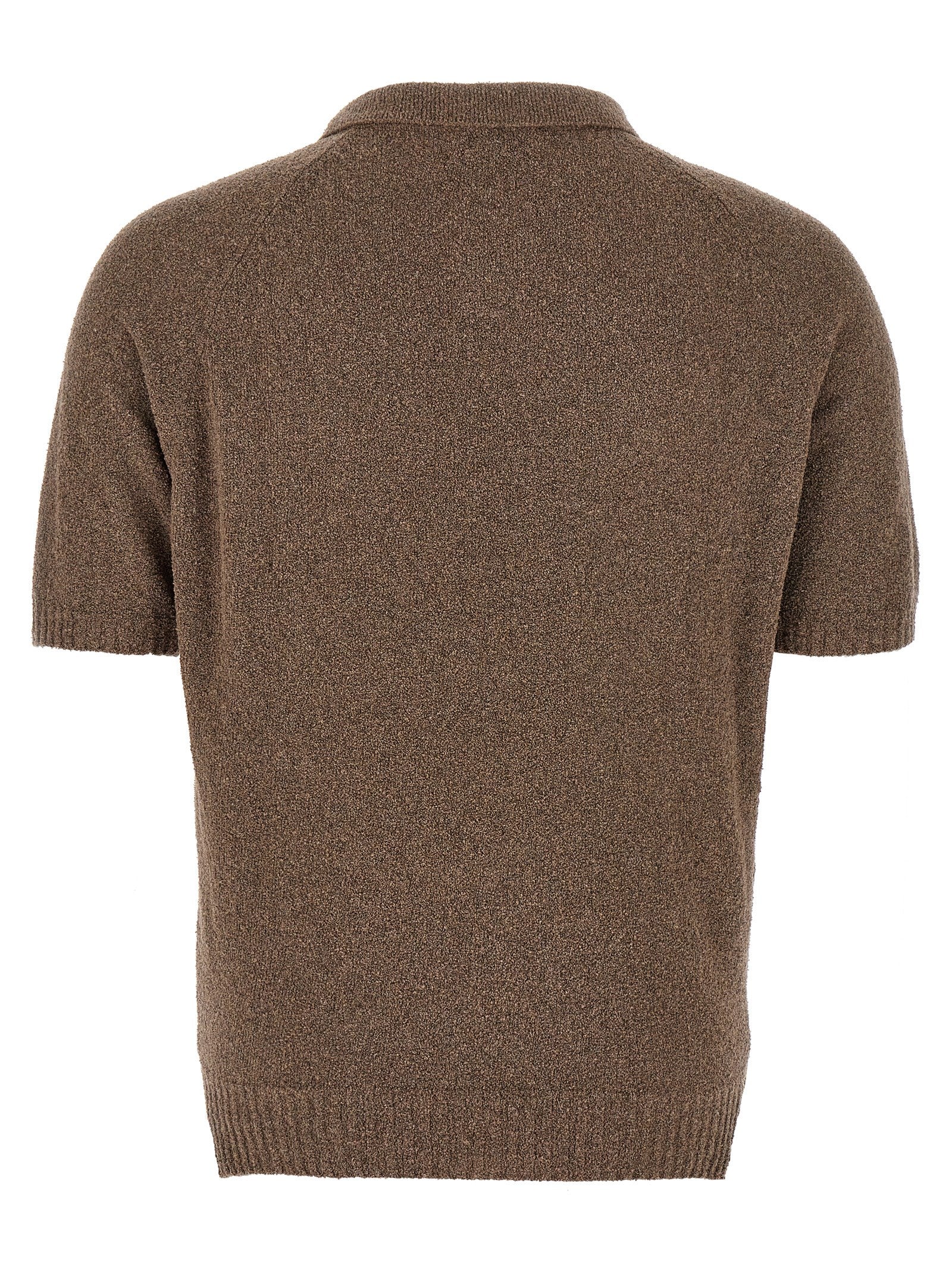 MA'RY'YA Brown Cotton Polo Shirt