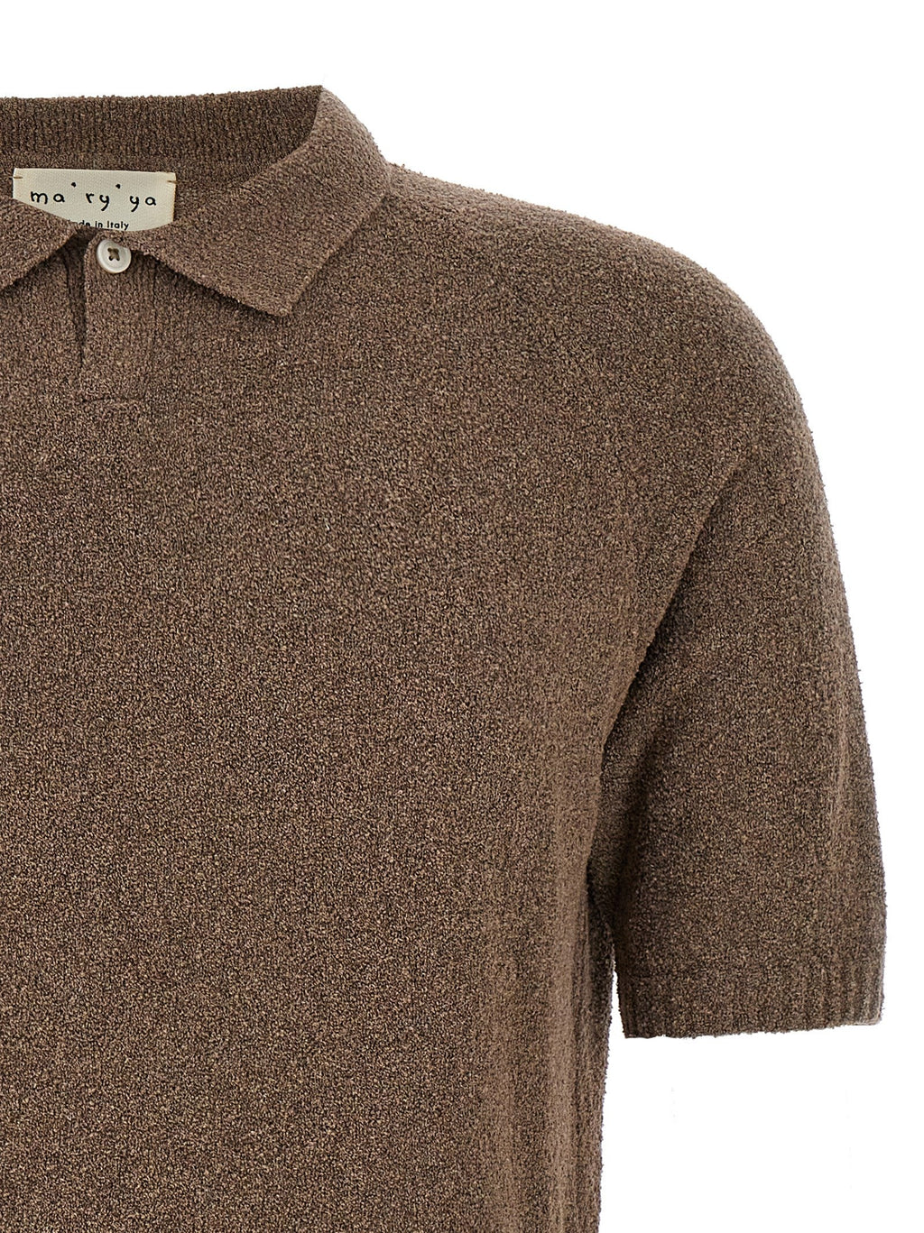 MA'RY'YA Brown Cotton Polo Shirt