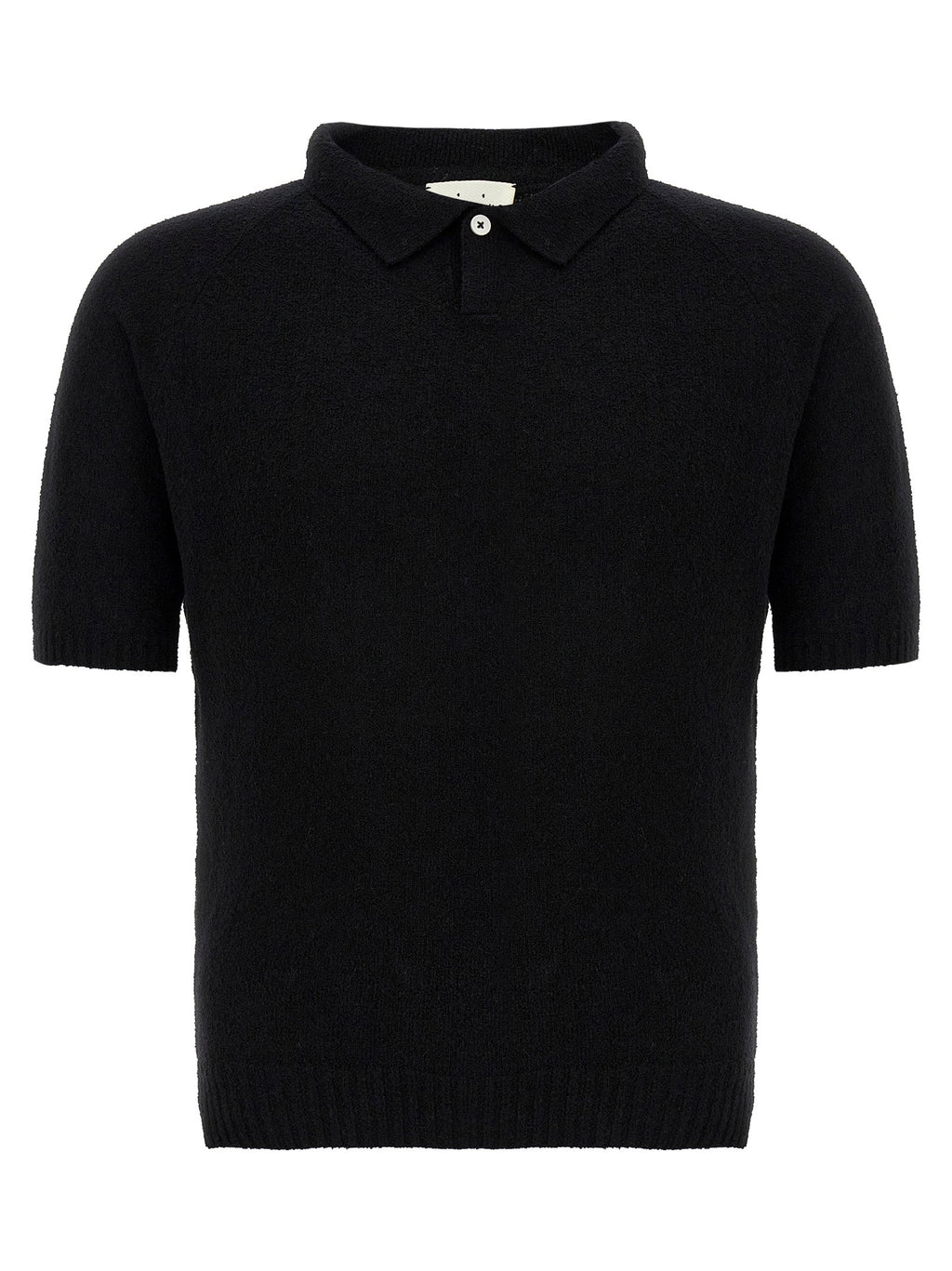MA'RY'YA Black Cotton Polo Shirt