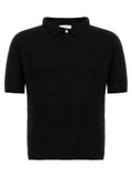 MA'RY'YA Black Cotton Polo Shirt