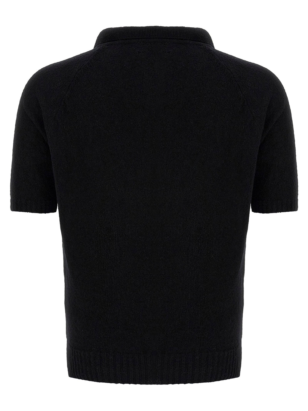 MA'RY'YA Black Cotton Polo Shirt