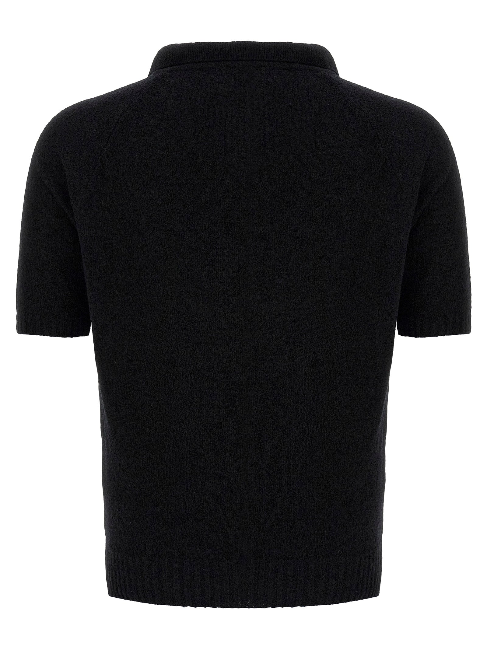 MA'RY'YA Black Cotton Polo Shirt