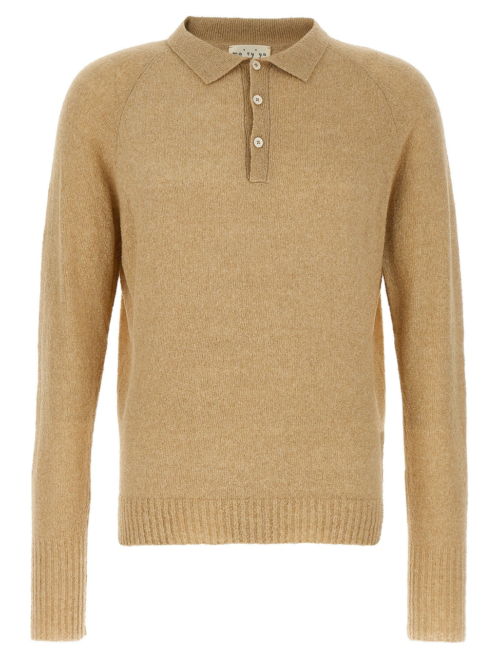 MA'RY'YA Beige Cotton Polo Shirt