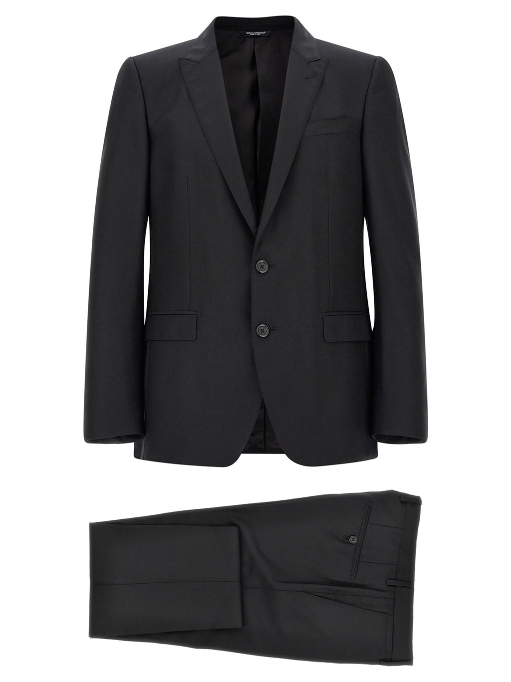 Dolce & Gabbana Black Virgin Wool Two-Piece Suit