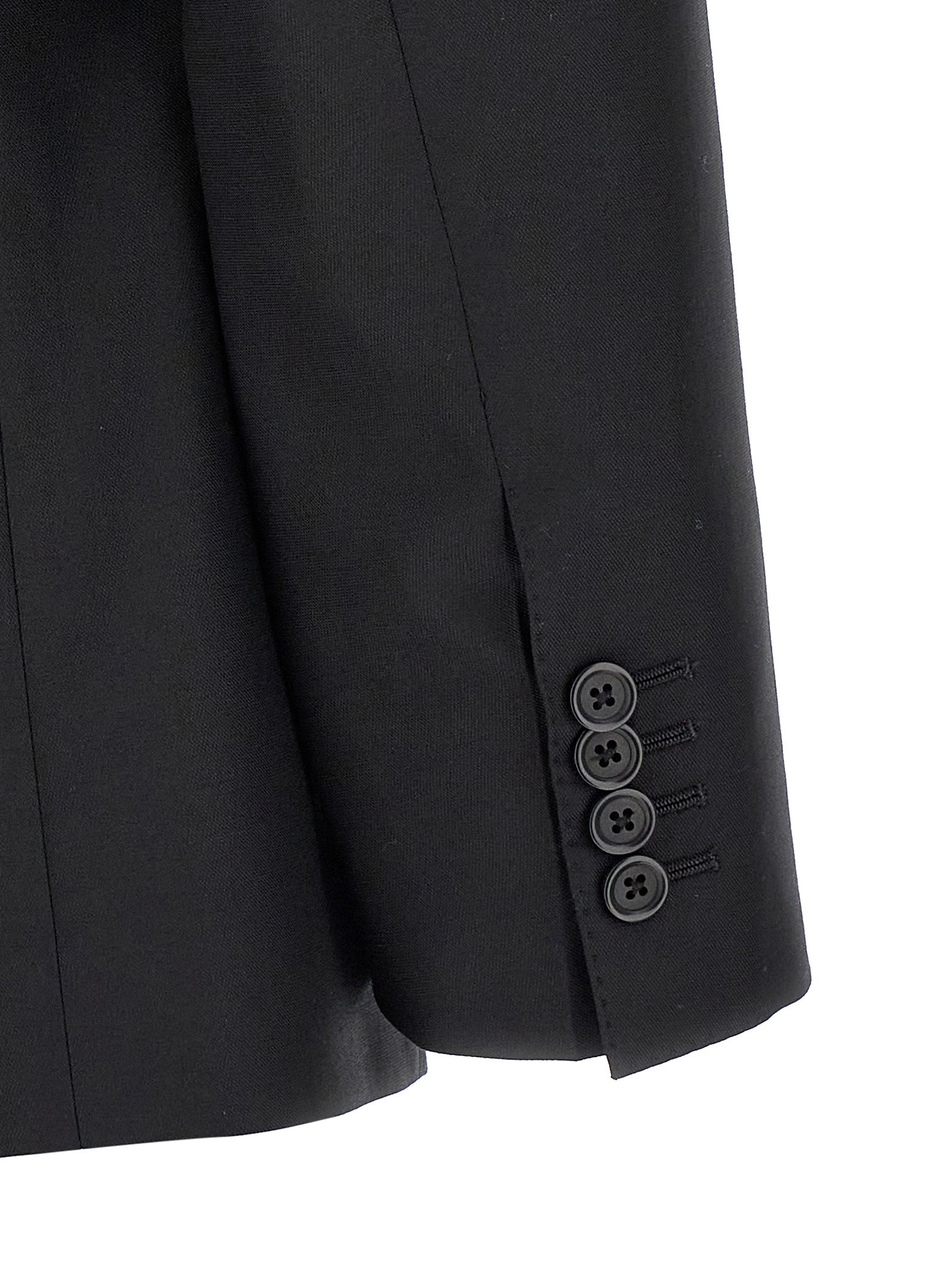 Dolce & Gabbana Black Virgin Wool Two-Piece Suit