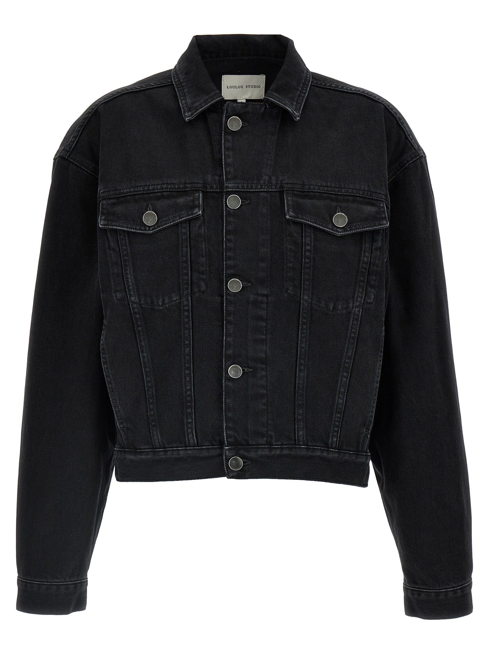 Loulou De Saison Black Organic Cotton Denim Jacket
