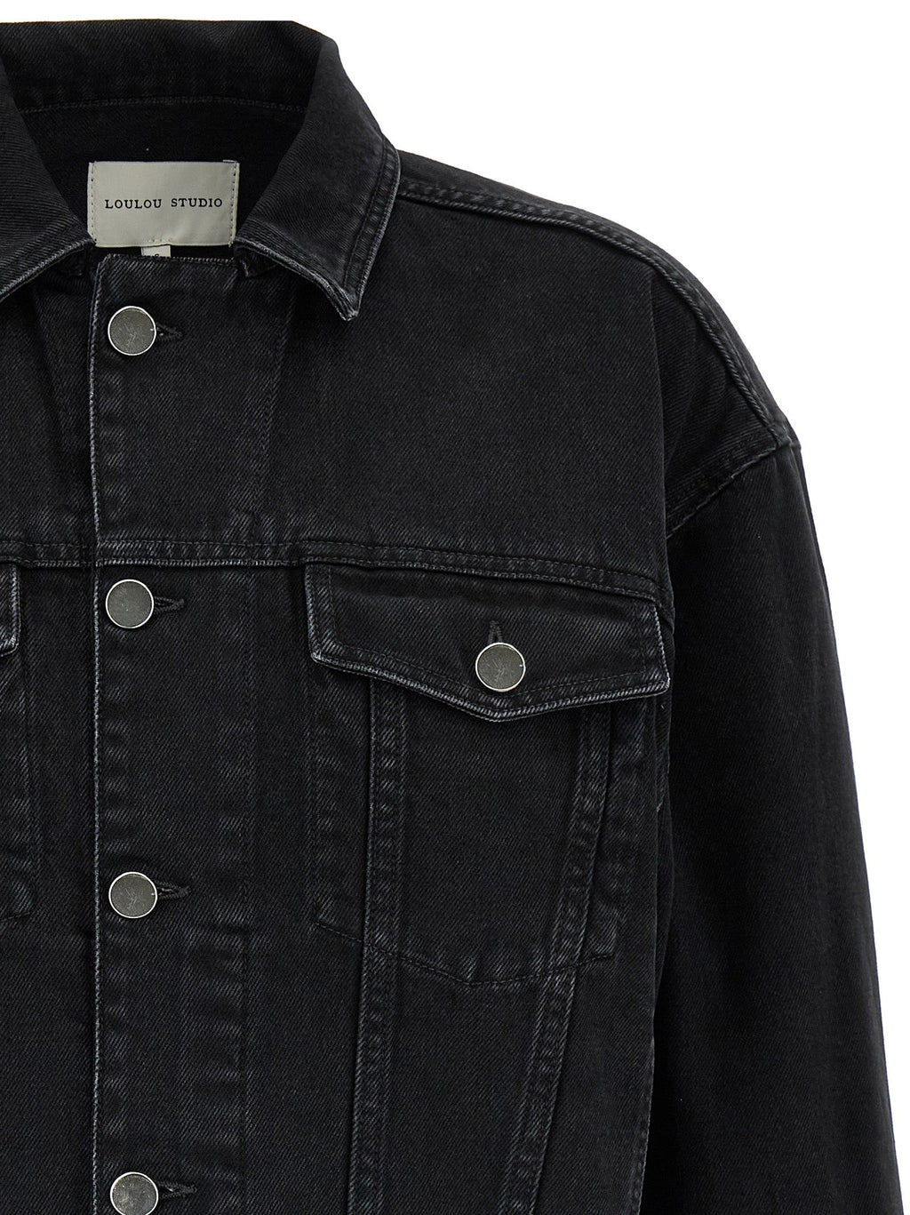 Loulou De Saison Black Organic Cotton Denim Jacket