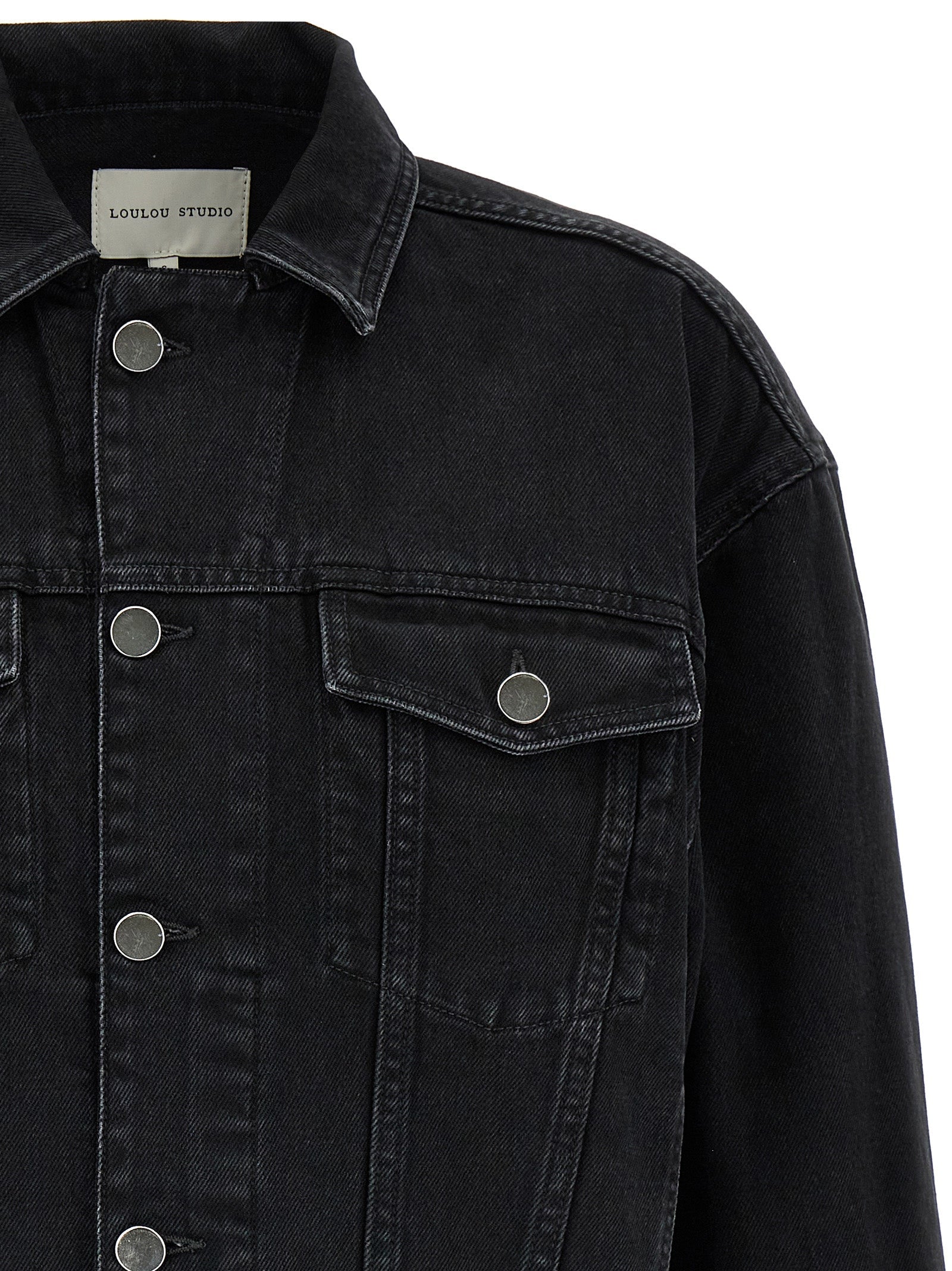 Loulou De Saison Black Organic Cotton Denim Jacket