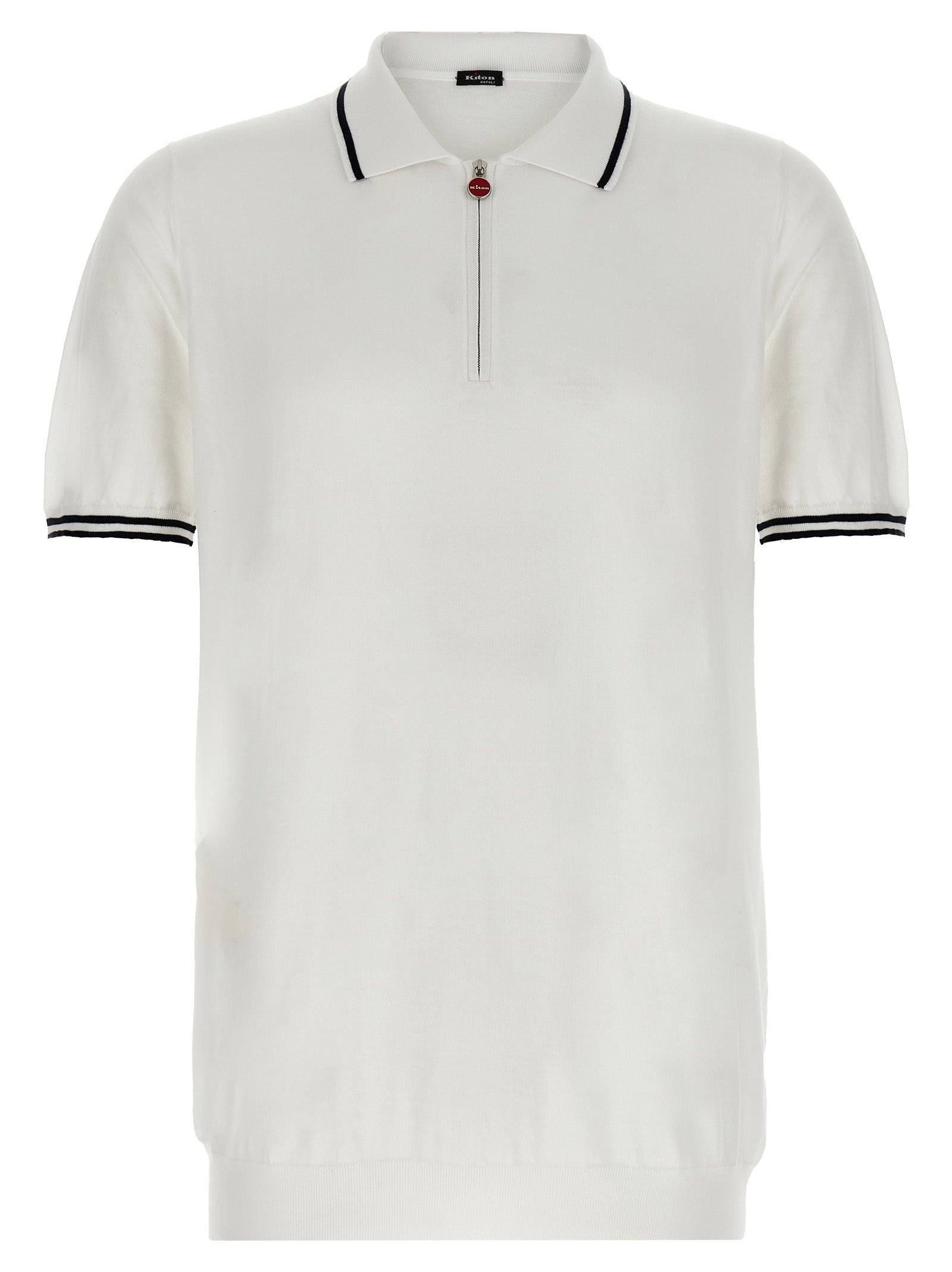 Kiton White Cotton Polo Shirt
