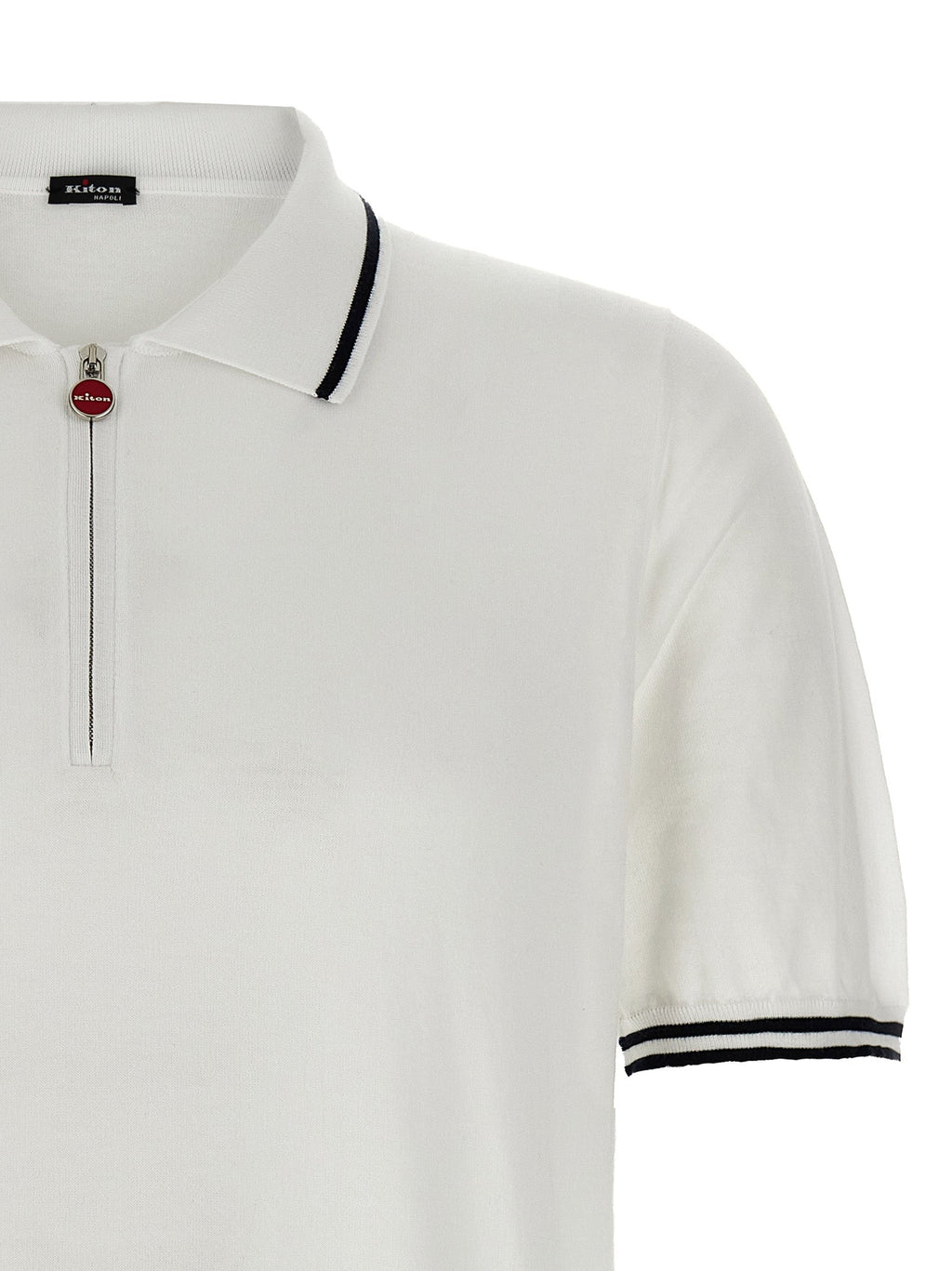 Kiton White Cotton Polo Shirt