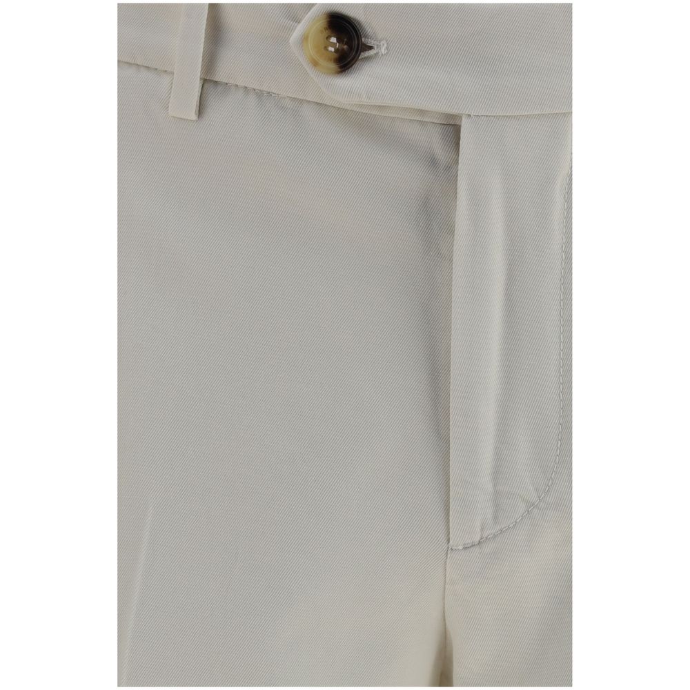 Brunello Cucinelli White Cotton Casual Pants