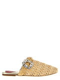 Roger Vivier Beige Raffia Mules