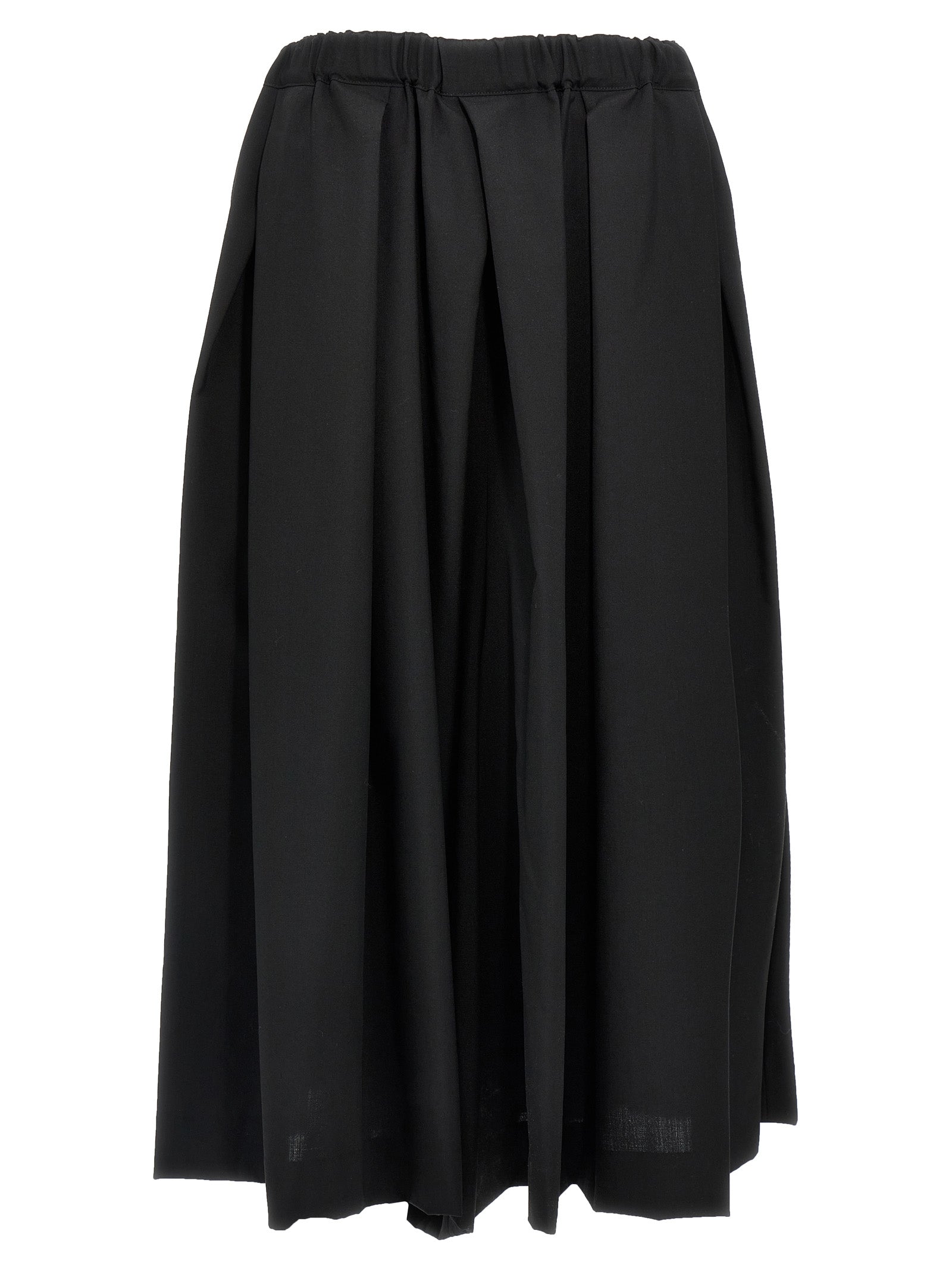 Comme Des Garçons Black Wool Midi Skirt