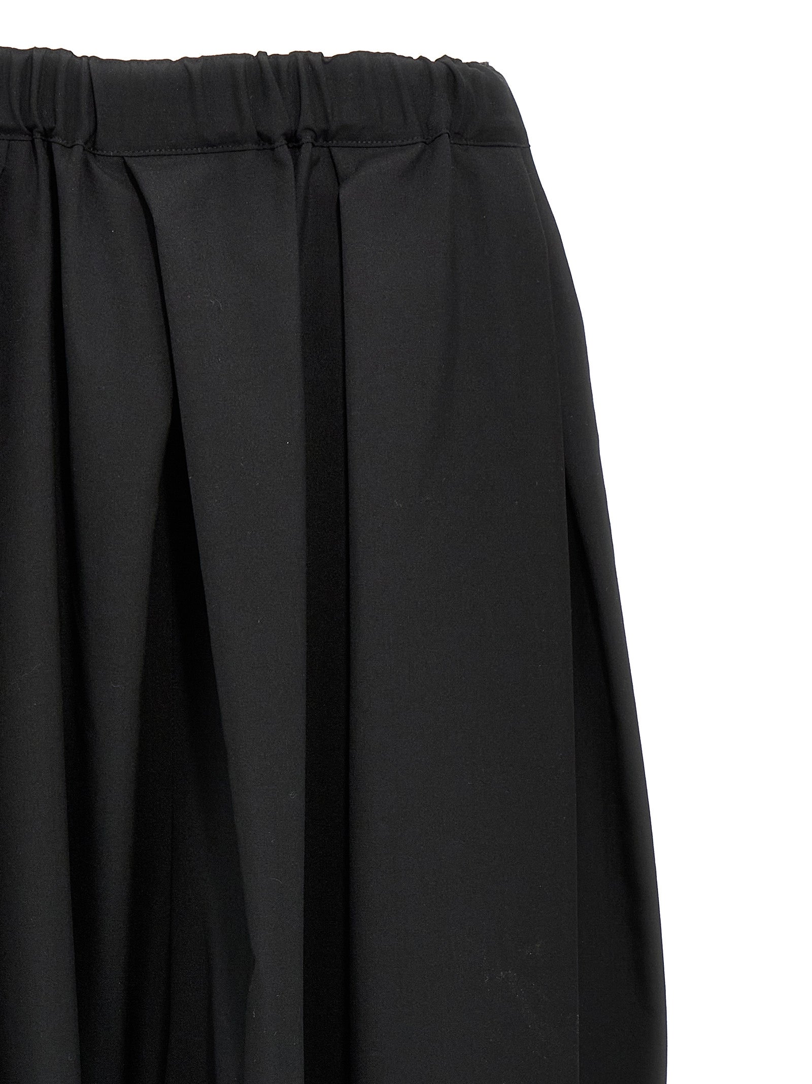 Comme Des Garçons Black Wool Midi Skirt