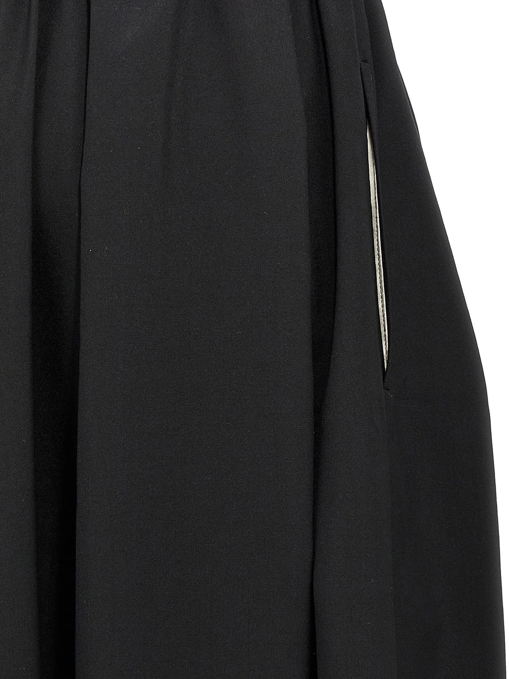 Comme Des Garçons Black Wool Midi Skirt