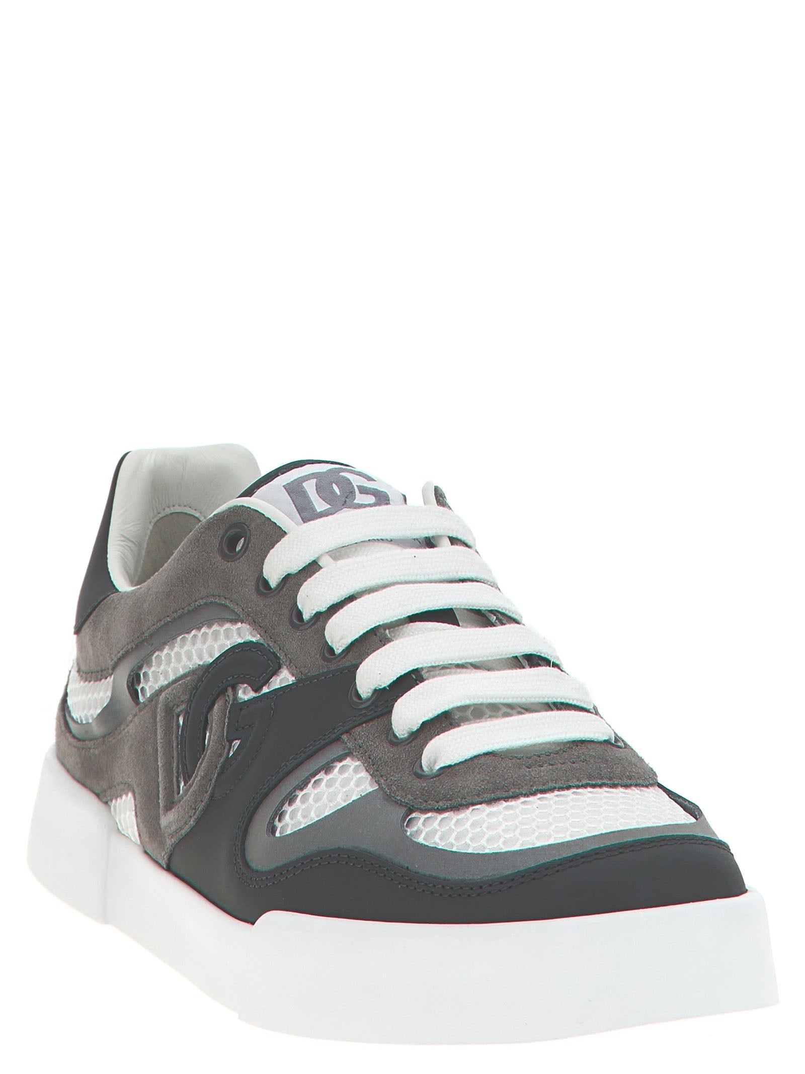Dolce & Gabbana Gray Calfskin Athletic Sneakers