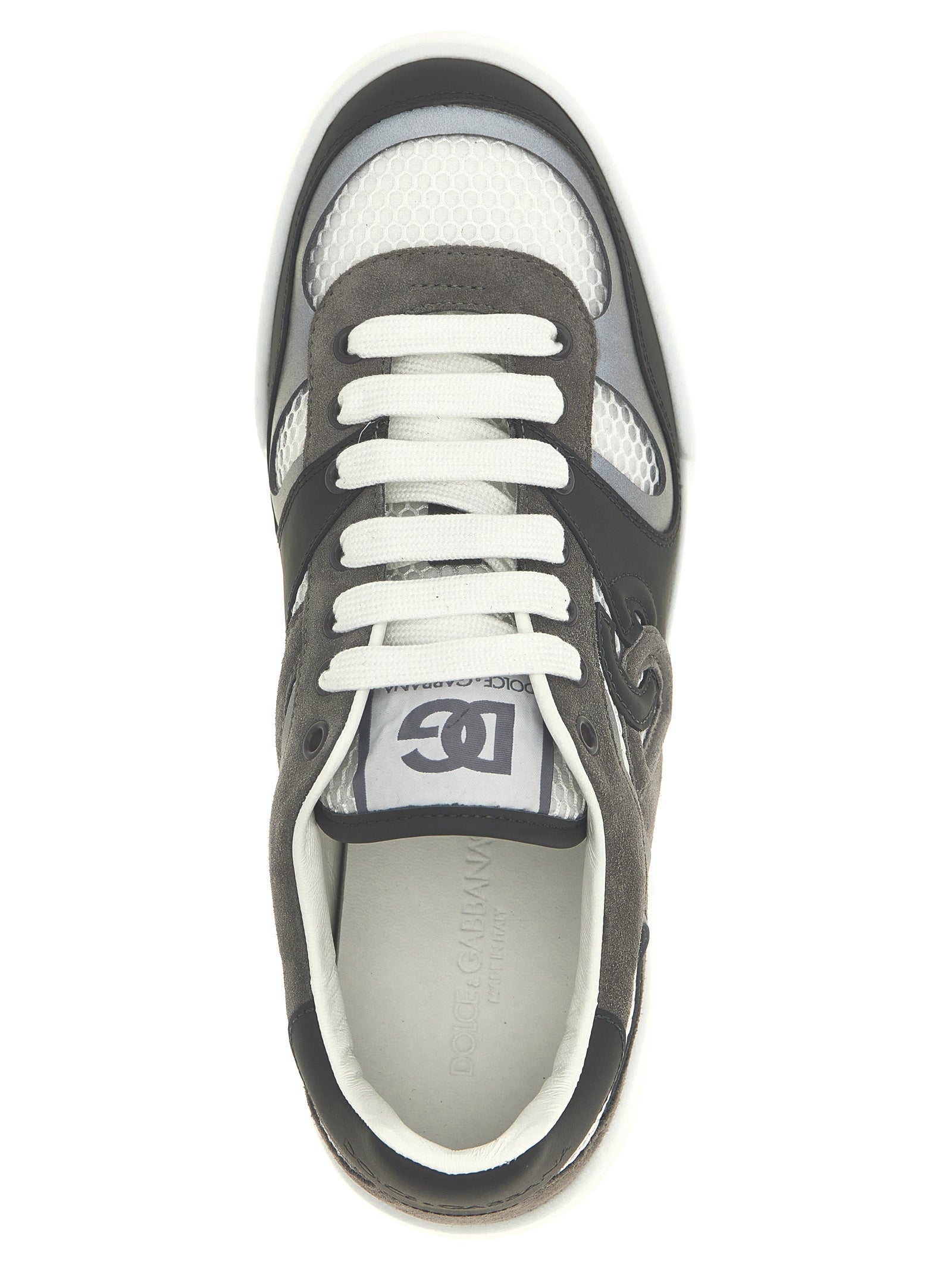 Dolce & Gabbana Gray Calfskin Athletic Sneakers