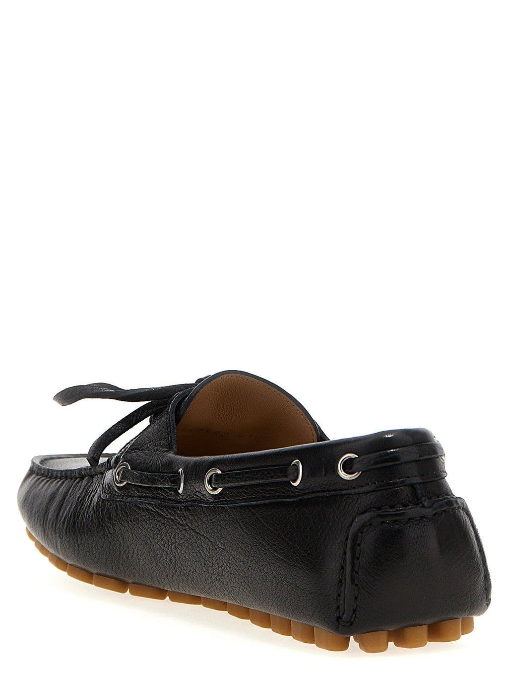 Valentino Garavani Black Buffalo Leather Slip-On Loafers