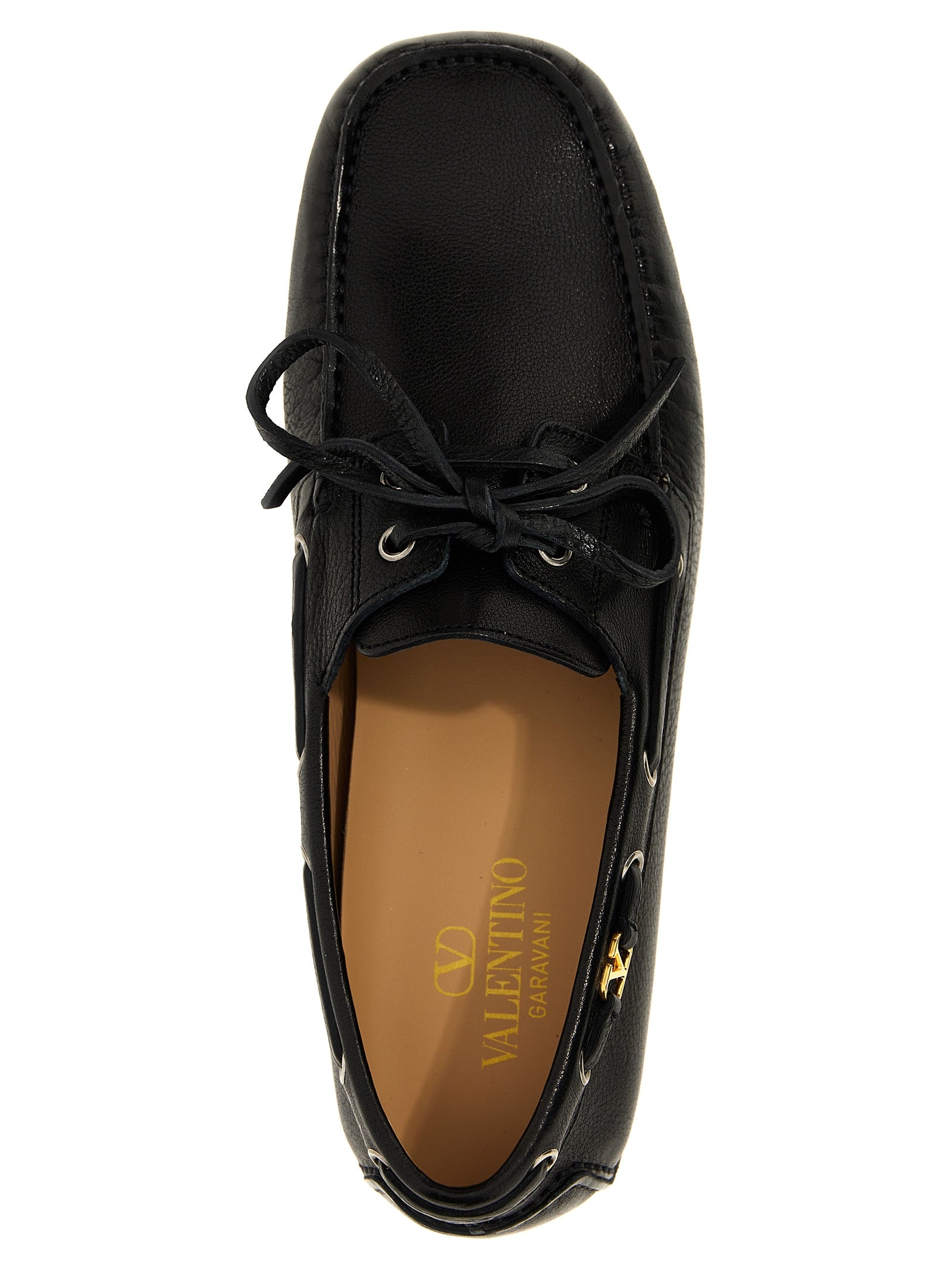 Valentino Garavani Black Buffalo Leather Slip-On Loafers