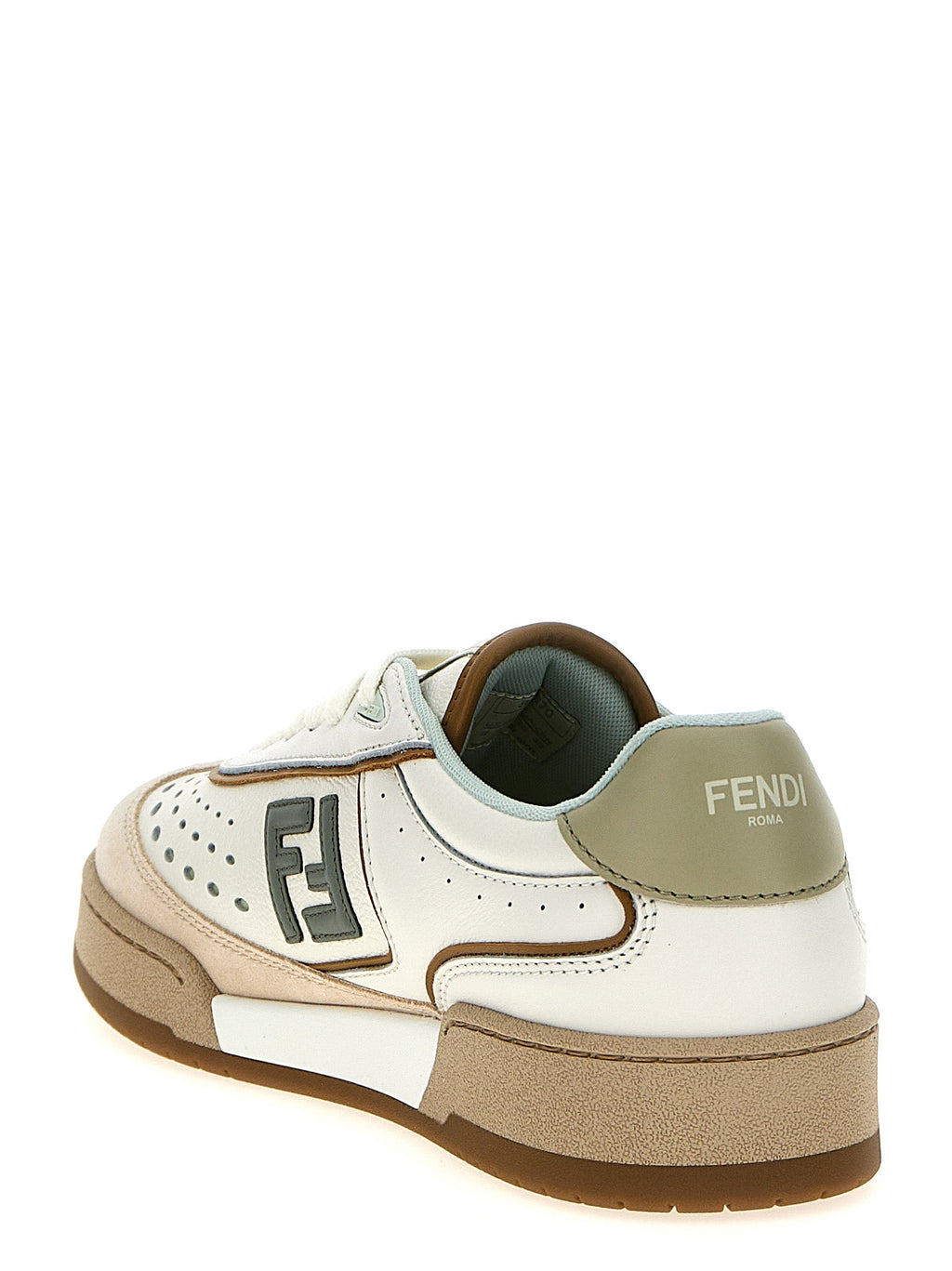 Fendi Beige Leather Sneakers