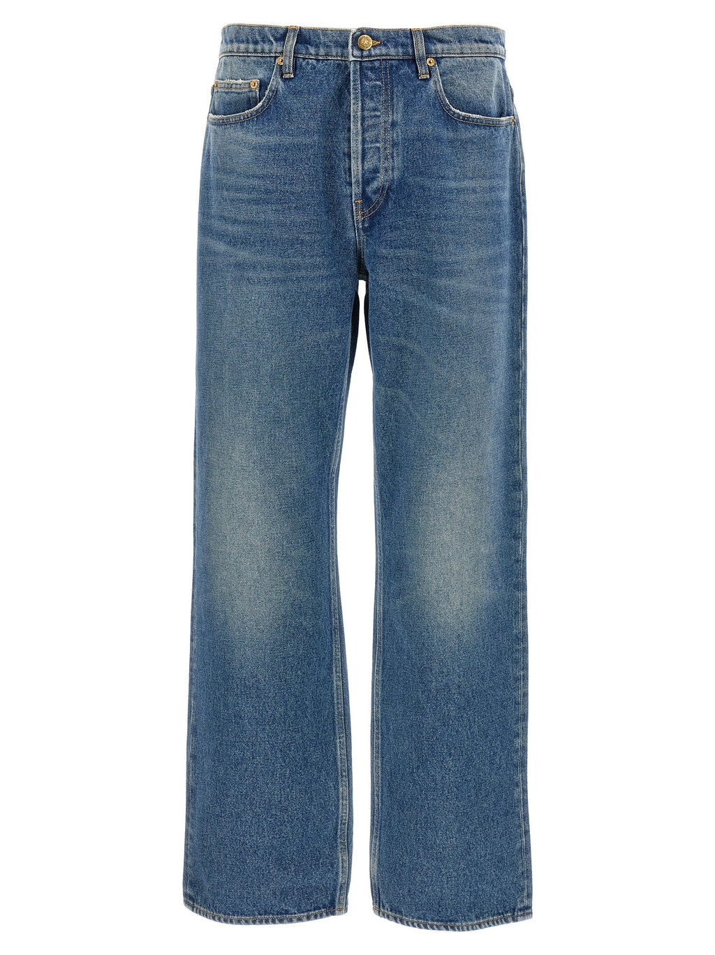 Golden Goose Blue Cotton Straight-Leg Jeans