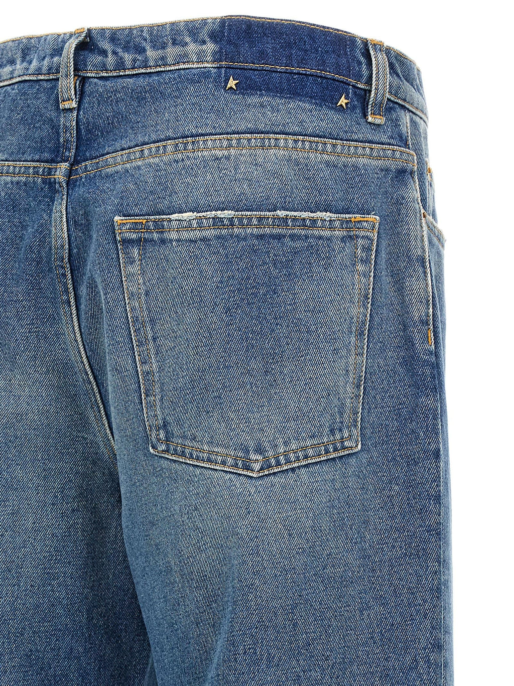 Golden Goose Blue Cotton Straight-Leg Jeans